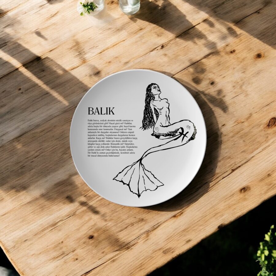 Balık Burcu Porselen Tabak - Görsel 2